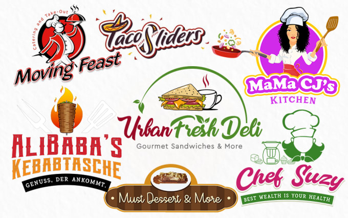 Gig Preview - Design food logo restaurant or fastfood, and vegan