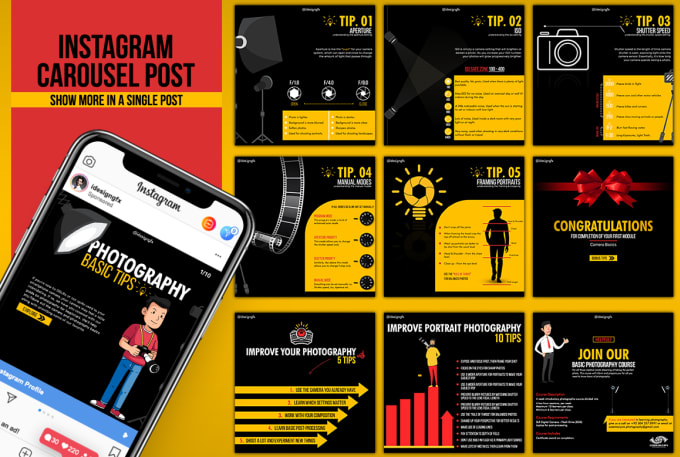 Gig Preview - Design creative and engaging instagram carousel posts