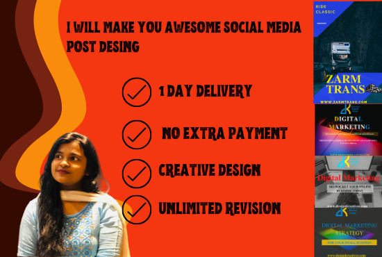 Gig Preview - Create awesome social media post designs