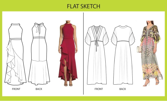 Gig Preview - Create professional flat sketch for your garments