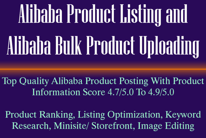 Gig Preview - Upload products on alibaba with higher ranking