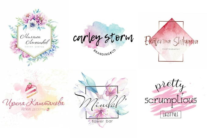 Gig Preview - Create elegant and beautiful watercolor feminine logo design