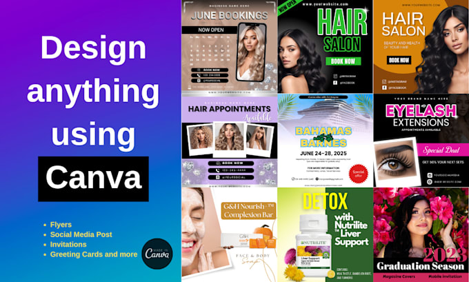 Gig Preview - Design your graphics project in canva pro