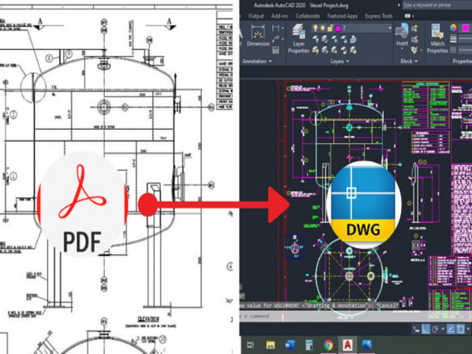 Gig Preview - Convert your jpg, pdf, hand sketch, blueprint to autocad