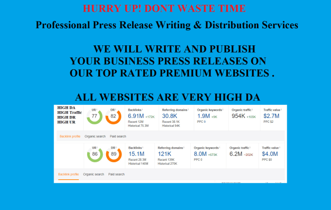 Gig Preview - Publish press release on world premium business websites