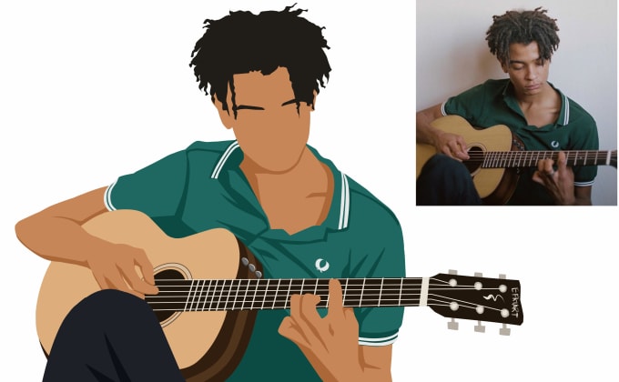 Gig Preview - Draw minimalist cartoon vector portrait for your family