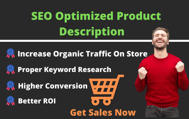 Gig Preview - Write SEO optimized product description for shopify ecommerce