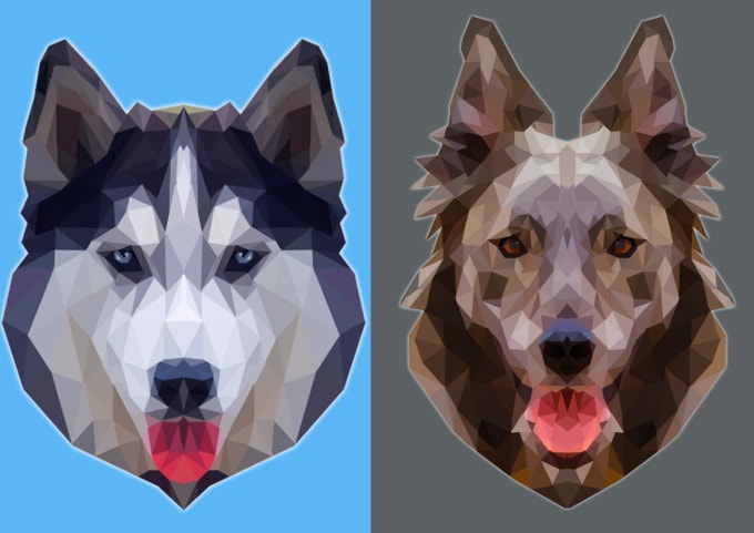 Gig Preview - Draw custom pet portrait with a low poly art style