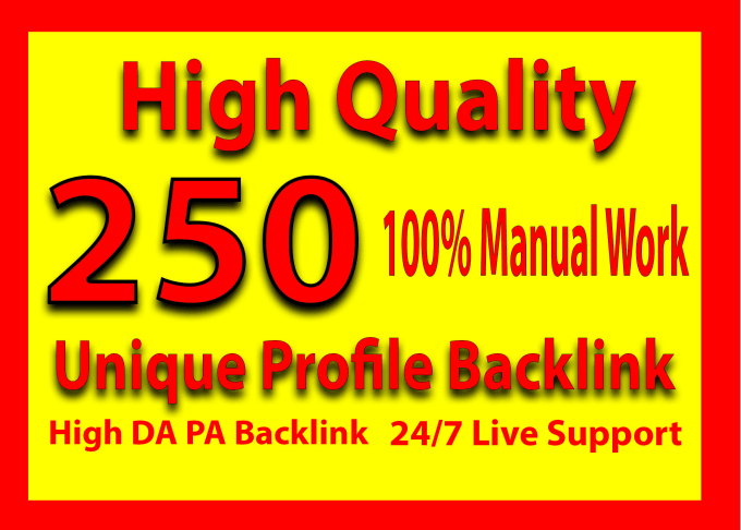 Gig Preview - Create up to 250 HQ profile backlink for your website SEO