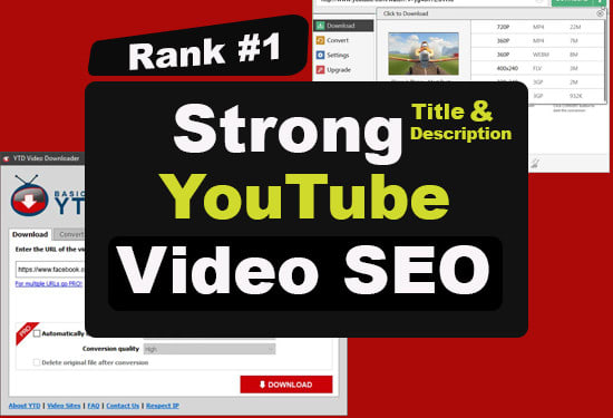 Gig Preview - Do youtube video seo for video rank and grow audience