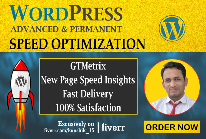 Gig Preview - Increase wordpress speed optimization for gtmetrix, google page speed insights