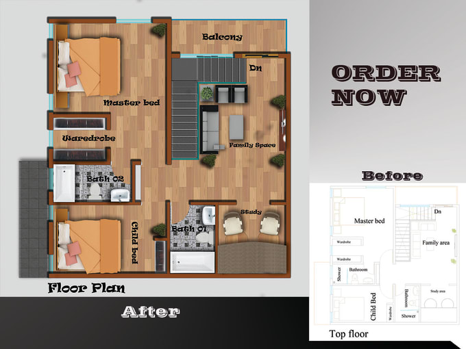 Gig Preview - Render 2d floor plans, elevation, section