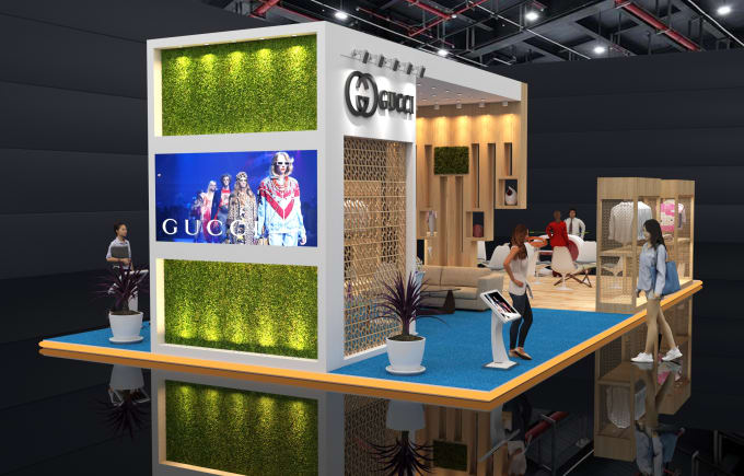 Gig Preview - Design 3d exhibition stall, booth, stand, kiosk