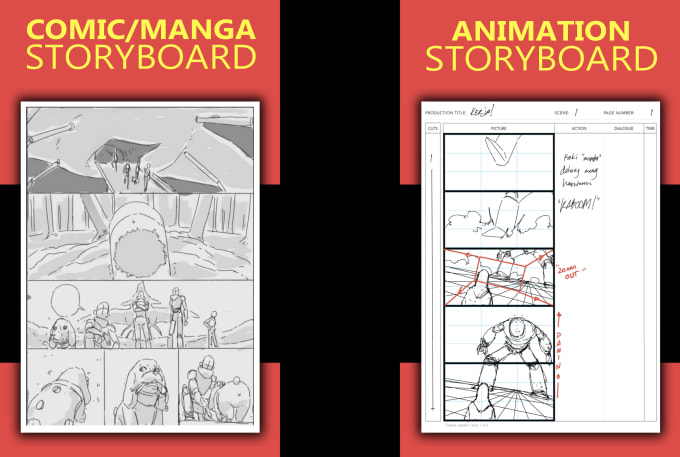 Gig Preview - Draw storyboard for comic, animation, or film