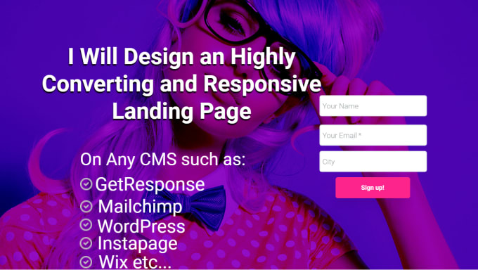 Gig Preview - Design a responsive  landing page design,shopify landing page