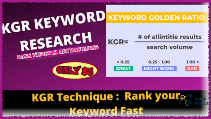 Gig Preview - Do kgr keyword research technique for amazon affiliate site