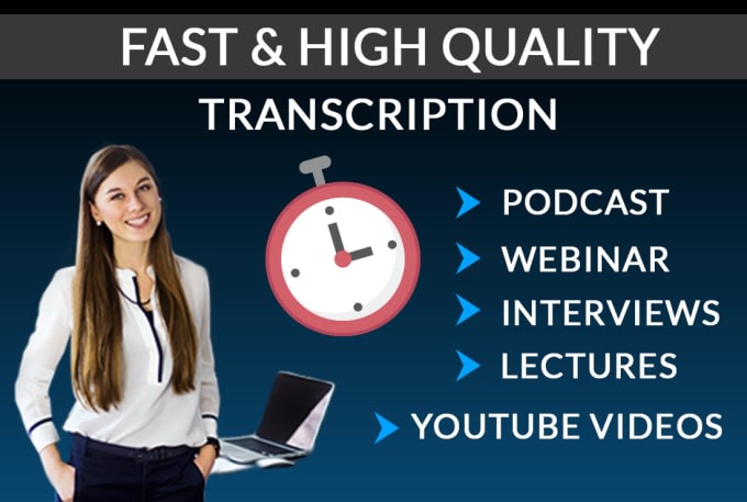 Gig Preview - Do audio transcription and transcribe video transcription