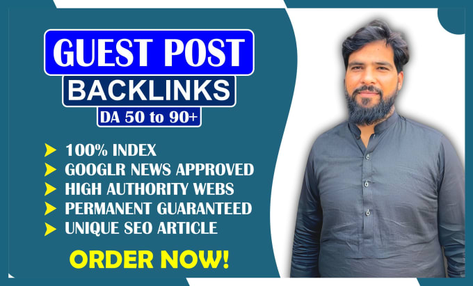 Gig Preview - Give guest post quality backlinks, guest post