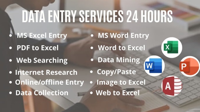 Gig Preview - Do professional data entry services 24 hours