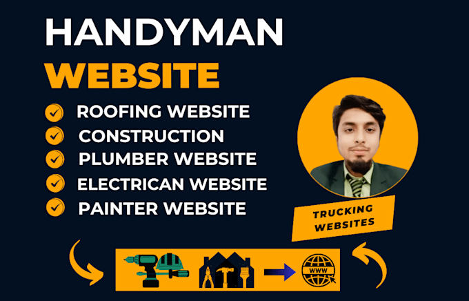 Gig Preview - Do construction, roofing, handyman, plumbing, and electrician website