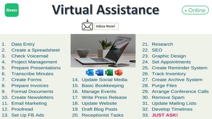 Gig Preview - Be your virtual assistant for online work