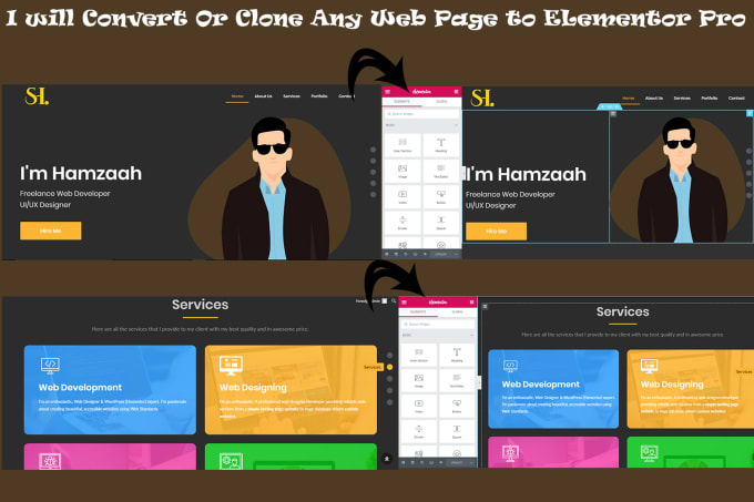 Gig Preview - Create any page or PSD on the elementor pro page builder