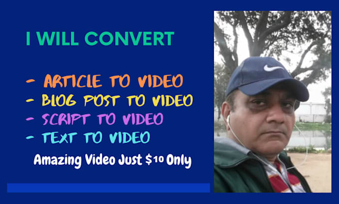 Gig Preview - Convert article to video, blog post to video with voiceover