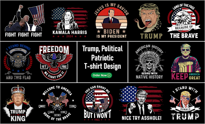 Bestseller - create trump,patriotic and flag tshirt design