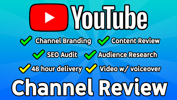 Gig Preview - Do an in depth video review of your youtube channel and provide tips for growth