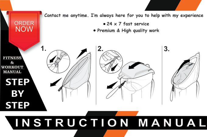 Gig Preview - Do line art for the instruction manual for your product