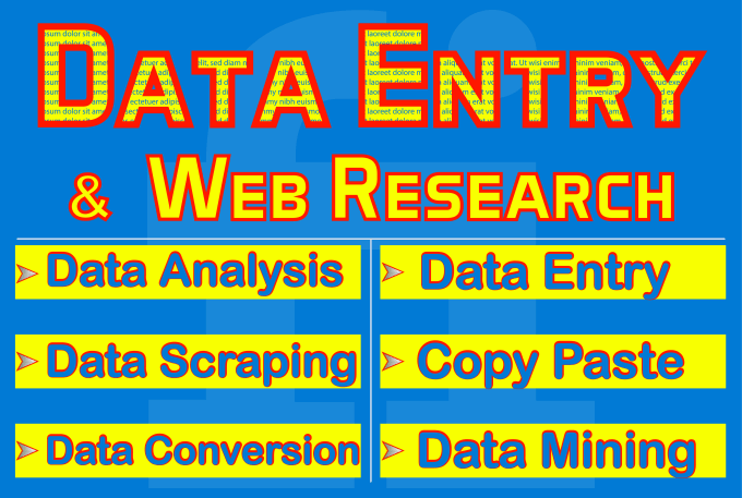 Gig Preview - Be able to do data entry and web research as it should be