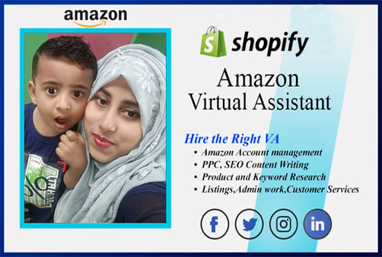 Gig Preview - Your expert shopify amazon fba virtual assistant VA