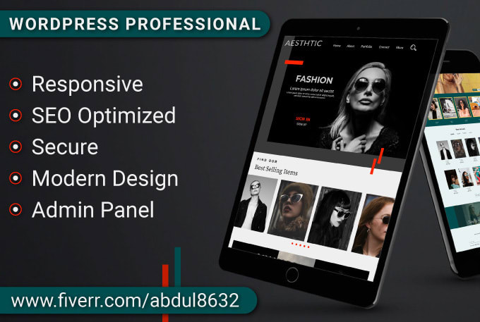 Gig Preview - Build responsive professional wordpress website design