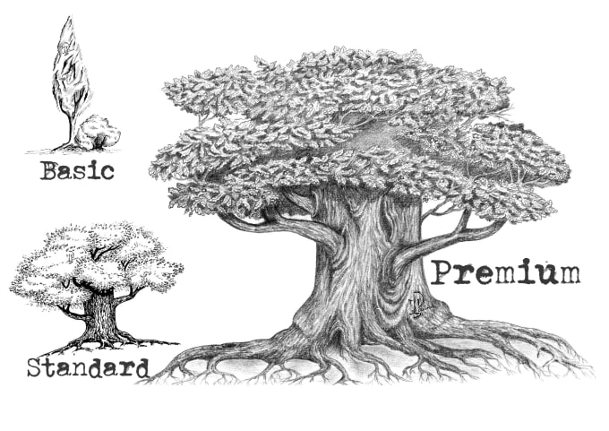 Gig Preview - Create a sketch of trees or nature in any style