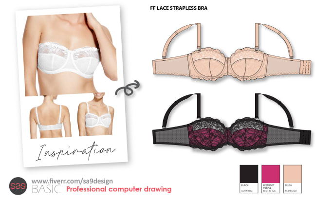 Gig Preview - Create professional bra design, cad, tech pack