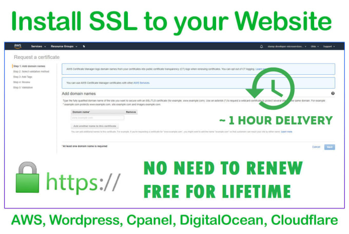 Bestseller - install SSL certificate https on AWS or any webserver or fix issues