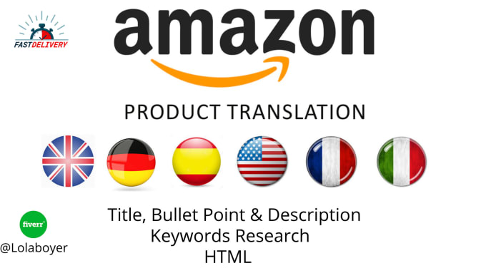 Gig Preview - Translate your amazon listing into english, french, spanish