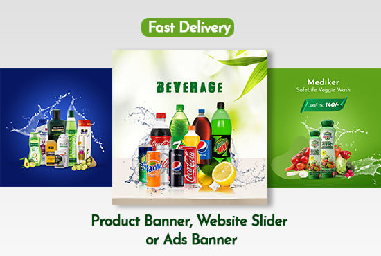 Gig Preview - Design product banner or ads, website slider, cover design