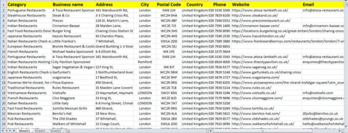 Gig Preview - Scrape leads of salons,restaurants of USA, canada,uk,australia from yellow pages