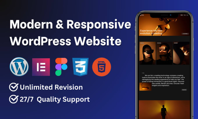 Gig Preview - Develop professional and responsive wordpress website design