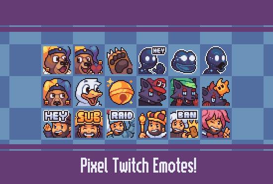 Gig Preview - Create pixel emotes for your twitch channel