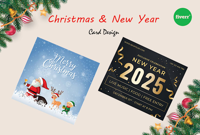 Gig Preview - Design christmas party, new year party invitation cards