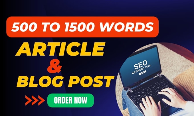 Gig Preview - Write 1500 words SEO articles and blog posts within 12 hours