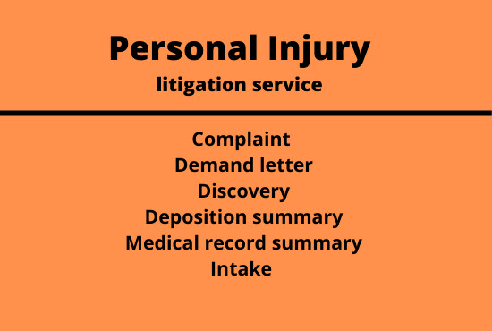 Gig Preview - Provide personal injury litigation support service