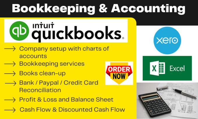 Gig Preview - Do complete bookkeeping in quickbooks, xero, microsoft excel