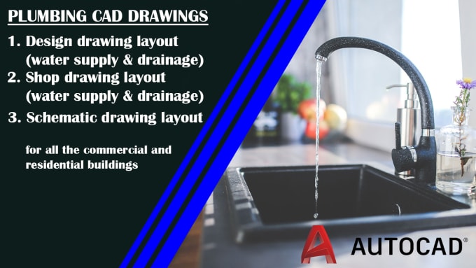 Gig Preview - Draw drainage and water supply drawing in auto cad 2d