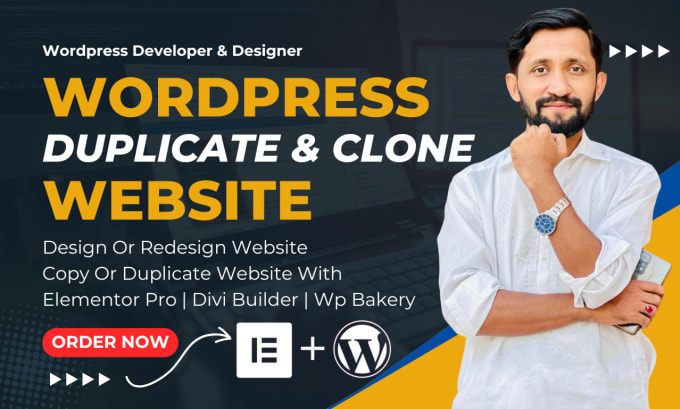 Gig Preview - Design clone copy or duplicate wordpress website by elementor pro