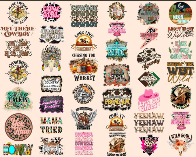 Gig Preview - Create retro vintage western typography custom t shirt logo illustration designs