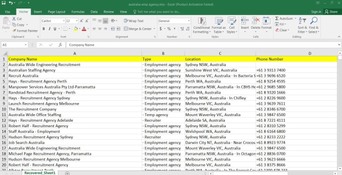 Gig Preview - Find emails, list address, excel data entry, , data scraping