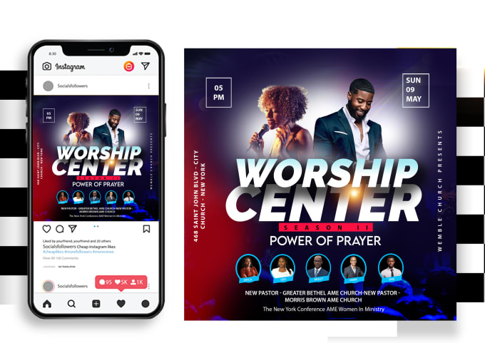 Gig Preview - Create a digital facebook, social media flyer, church flyers